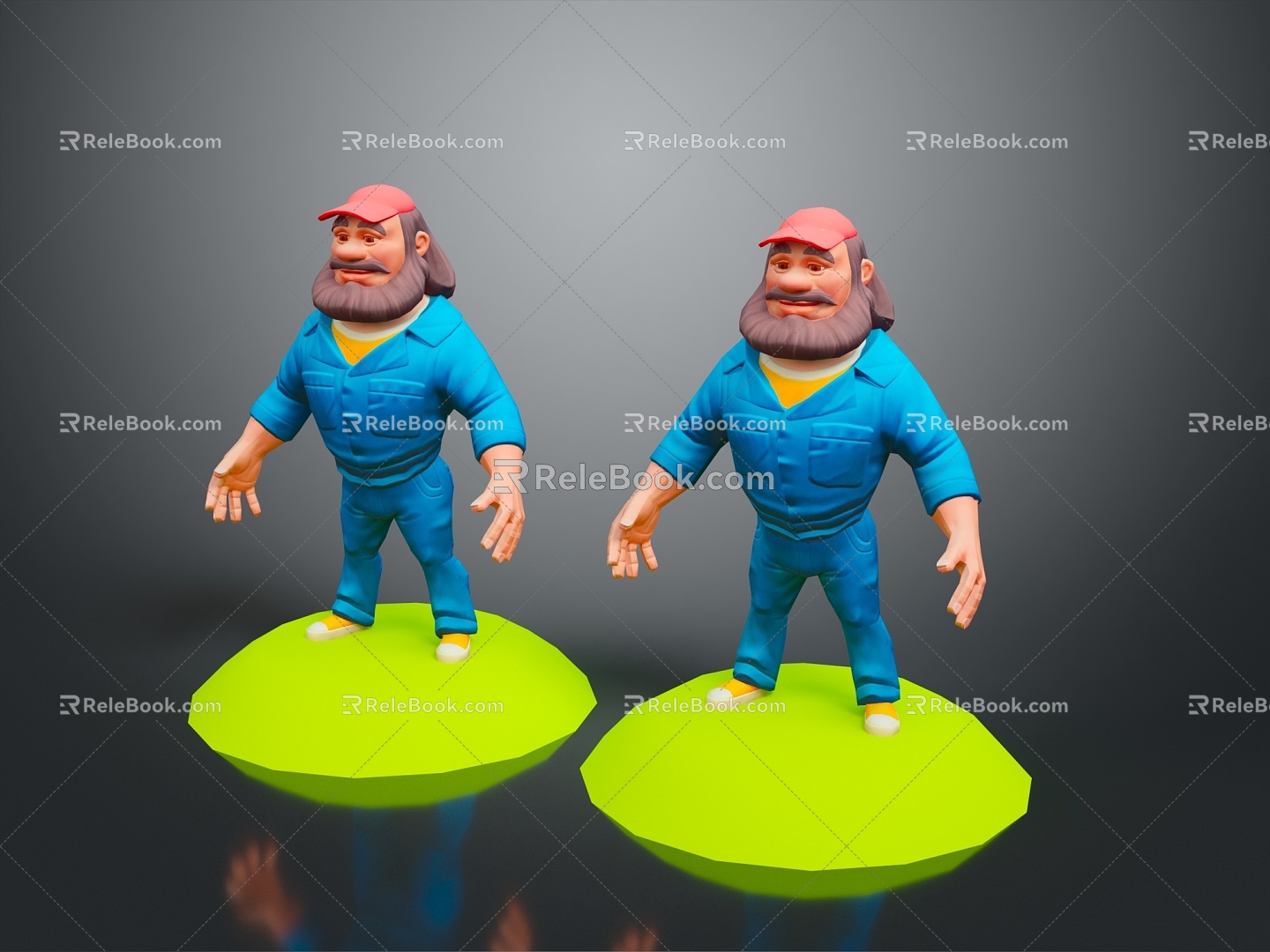 Men's Uncle Greasy Uncle Male Handsome Male Young Juvenile Male Role 3d model