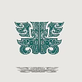 Green Garden Ornaments with Intricate Symmetrical Curved Patterns and Artistic Design