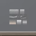 Modern Gray Architectural Decorative Panels With Geometric Patterns And Wave Textures 3d model