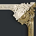Gold Ornate Picture Frame with Intricate Carvings and Vintage Design Details