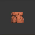 Orange Stacked Stone Blocks Featuring Cracked Textured Surface And Natural Design 3d model