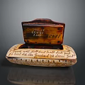 Vintage Wooden Sardine Box With 1941 Label And Decorative Carved Base