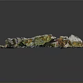 Arbor in Circular Landscape Model with Stones Blue Water and Grass