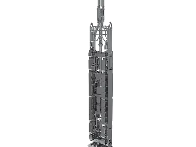 Tall Industrial Metal Tower Structure with Detailed Lattice Framework Design 3d model