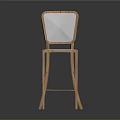 Modern Bar Stool With Wooden Frame And White Seat Backrest Design