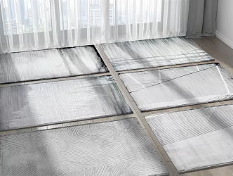 Modern Square Carpet Combo 3d model