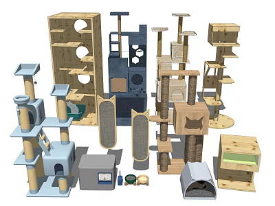 Modern Cat Climbing Frame Cat House 3d model