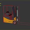 Jungheinrich Forklift Truck With Gray Cabin Yellow Exterior And Front Forks