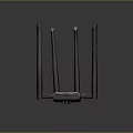 Wireless Router With Four High Gain Antennas White Compact Design For High Speed Internet Connectivity