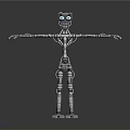 Silver Metallic Humanoid Robot Standing With Outstretched Arms 3d model