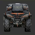 Orange ATV Four Wheel Drive Vehicle With Luggage Rack Storage Box And Off Road Tires