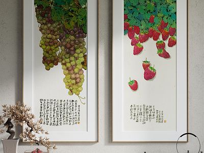 New Chinese Plant Painting Decorative Painting model