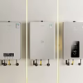 Three Sleek Modern Wall Mounted Water Heaters With Digital Display Panels