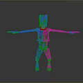 Wooden Humanoid Creature Character With Tree Bark Texture And Green Luminous Elements
