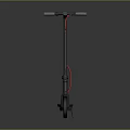 Modern Gray Electric Scooter With Red Accent Wheels And Urban Mobility Design