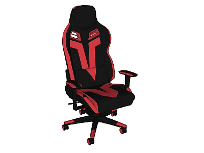 Ergonomic High Back Office Chair With Black Red V Shaped Design And Adjustable Armrests 3d model