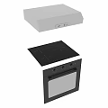 Efficient Modern Kitchen Cookware Including Electric Ceramic Hob Range Hood Oven And Filter For Cooking