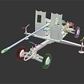 Detailed White Towed Artillery Weapon Model With Carriage And Wheels