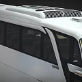White Modern Coach Bus With Large Windows And Roof Ventilation System 3d model