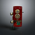 Vintage Red Electronic Telephone With Rotary Dial And Classic Design