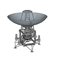 Parabolic Antenna Structure With Metal Support Frame And Mechanical Components 3d model