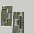 Garden Landscape Design with Winding Stone Paths Lush Green Grass and Scattered Trees