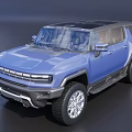 Modern Blue SUV With Rugged Exterior Black Roof Large Wheels And Sleek Design