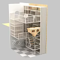 Multi Level Indoor Playground Equipment With Stairs Platforms Railings And Mesh Design