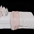 Cozy Children's Bed With White Sheets Pink Blanket And Decorative Pillows