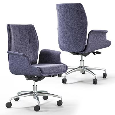 Ergonomic Office Chair With Fabric Upholstery Adjustable Armrests Swivel Metal Base And Wheels 3d model