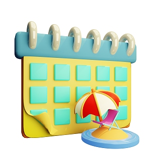 Modern Calendar Desk Calendar Cartoon Desk Calendar 3d model