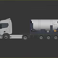 White Modern Truck With Large Cylindrical Tank In Blue Frame For Industrial Transportation