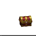 Decorative Home Storage Treasure Chest With Golden Wing Design And Red Exterior