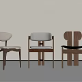 Modern Single Chair Design With Wooden Frame And Upholstered Seat In Light And Dark Tones