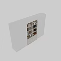 Stylish White Bookcase With Open Shelves Books Framed Artwork Blue Jars And Storage Cabinets