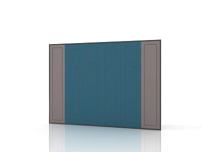 Modern Blue Screen with Gray Side Panels Interior Decor Design 3d model