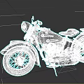 Vintage Yellow and White Motorcycle with Round Headlight Black Seat and Chrome Accents