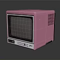 Pink Retro Vintage Television Electronic Appliance With Classic Old Style Design