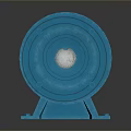 Blue Industrial Circular Mechanical Component With Central Hole And Stable Base 3d model