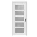 White Front Door With Glass Panels And 80 Inch Height Classic Design