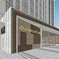 Modern Office Building Exterior Design With Glass Curtain Walls And Metal Accents Entrance