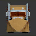 Yellow Toy Truck With Spikes Front Scoop And Red Cabin Details