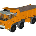 Orange DAF Dump Truck With Multiple Wheels And Large Dump Bed Utility Vehicle 3d model