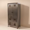 Stainless Steel Double Door Decorative Cabinet With Drawers And Ventilation Holes