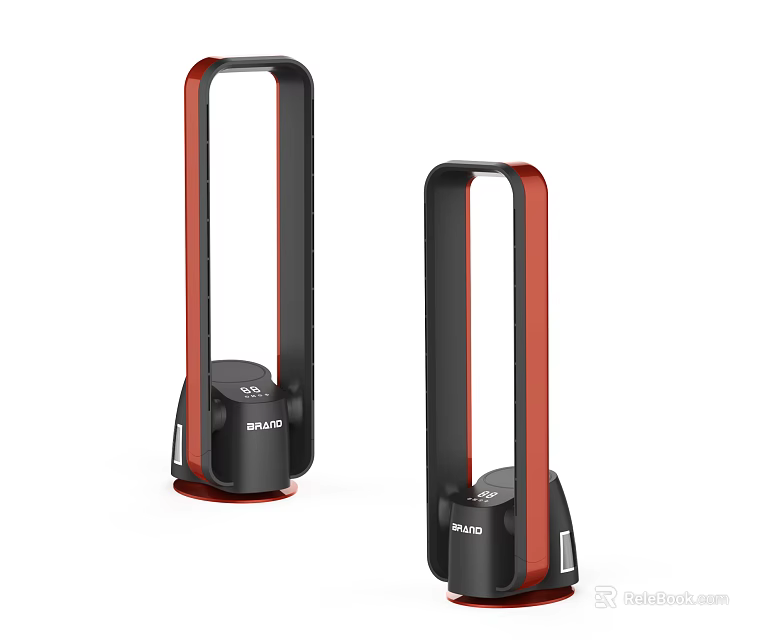 BALMUDA Air Cooler Fans With Black And Red Sleek Modern Design For Home Use 3d model 