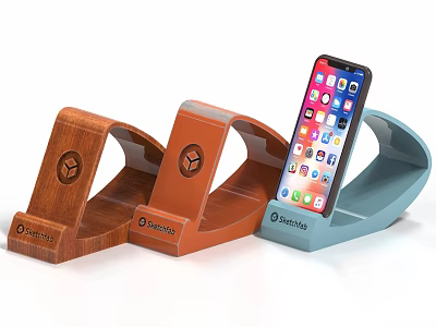 Spigen Phone Stands In Multiple Colors With Smartphone Displaying App Icons 3d model