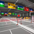 Modern Badminton Court Interior With Sports Facilities