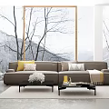 modern double sofa 3d model