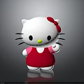 Hello Kitty Character With White Body Red Bow Black Whiskers And Red Dress