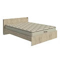 Minimalist Light Wood Double Bed Frame With Comfortable Natura Mattress